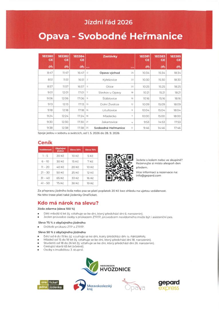 Jízdní řád 2026 Jízdní řád 2026