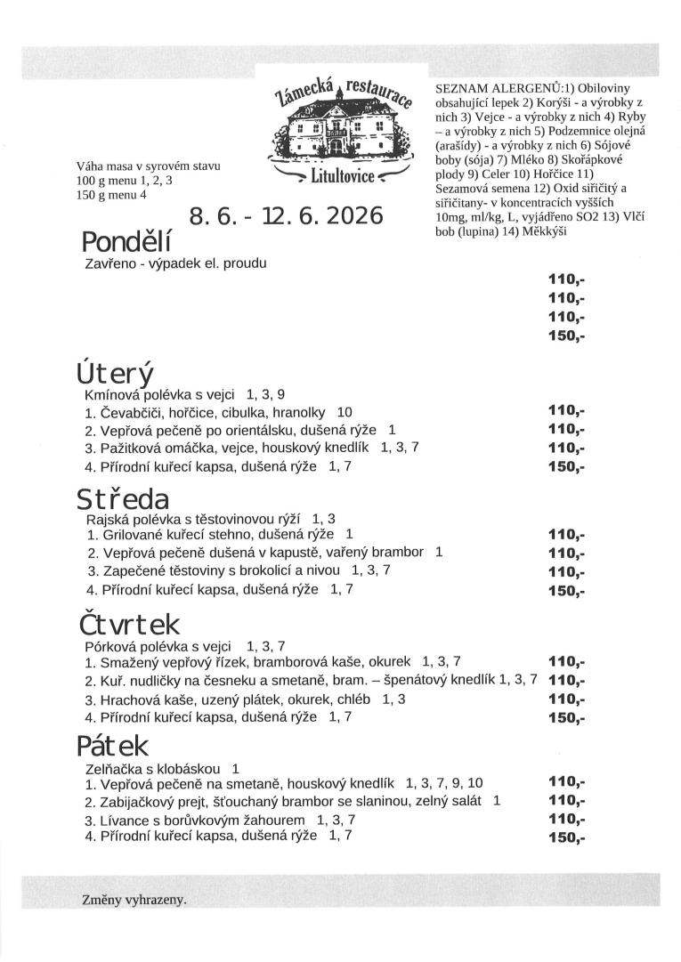 Menu 8. - 12.6.2026