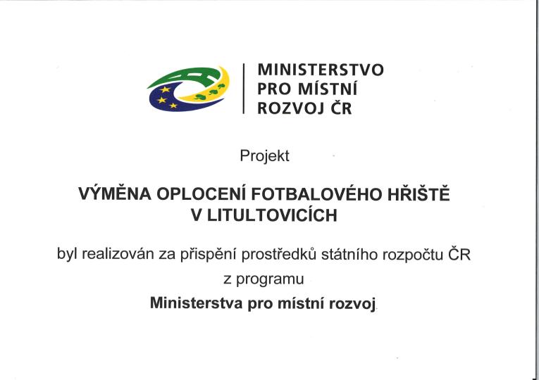 Výměna oplocení fotbalového hřiště  Litultovicích