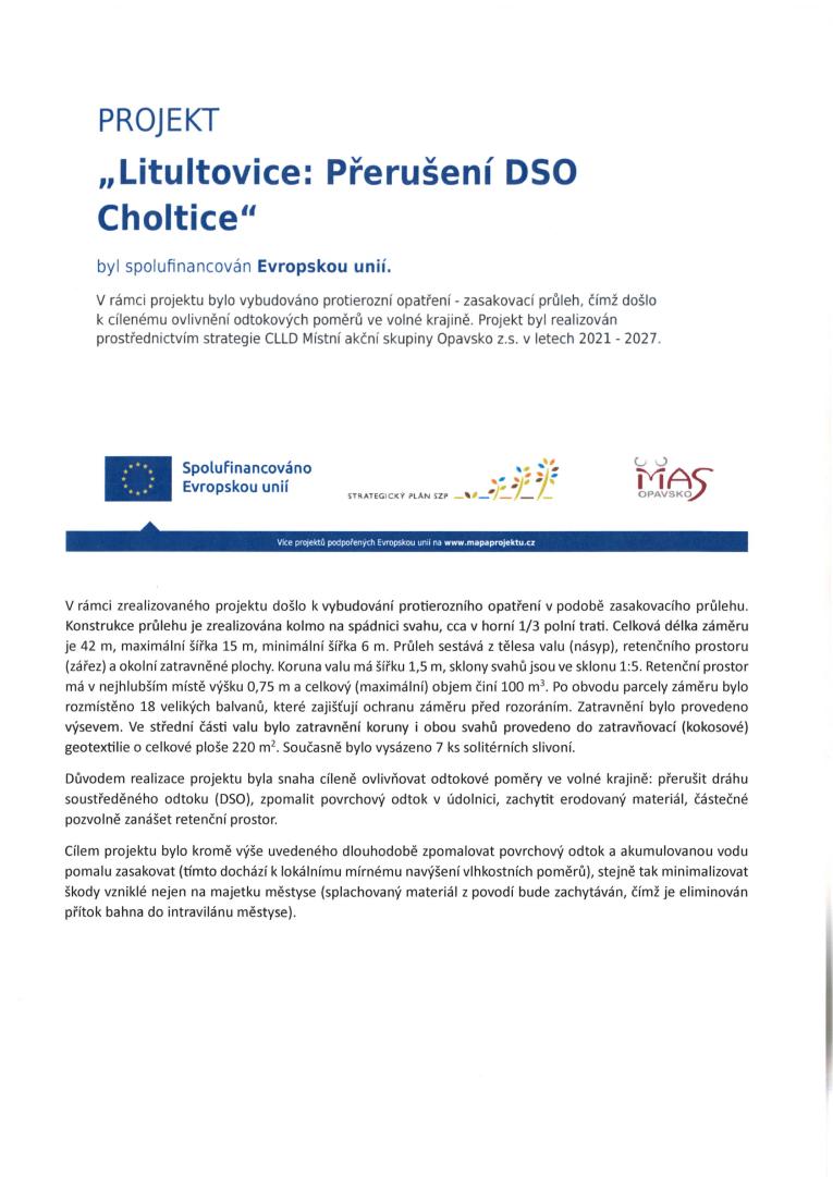 Litultovice: Přerušení DSO Choltice
