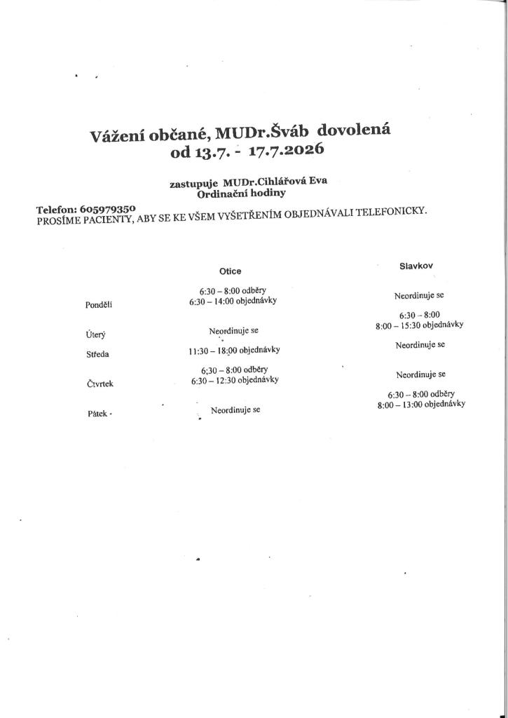 MUDr. Sváb dovolená